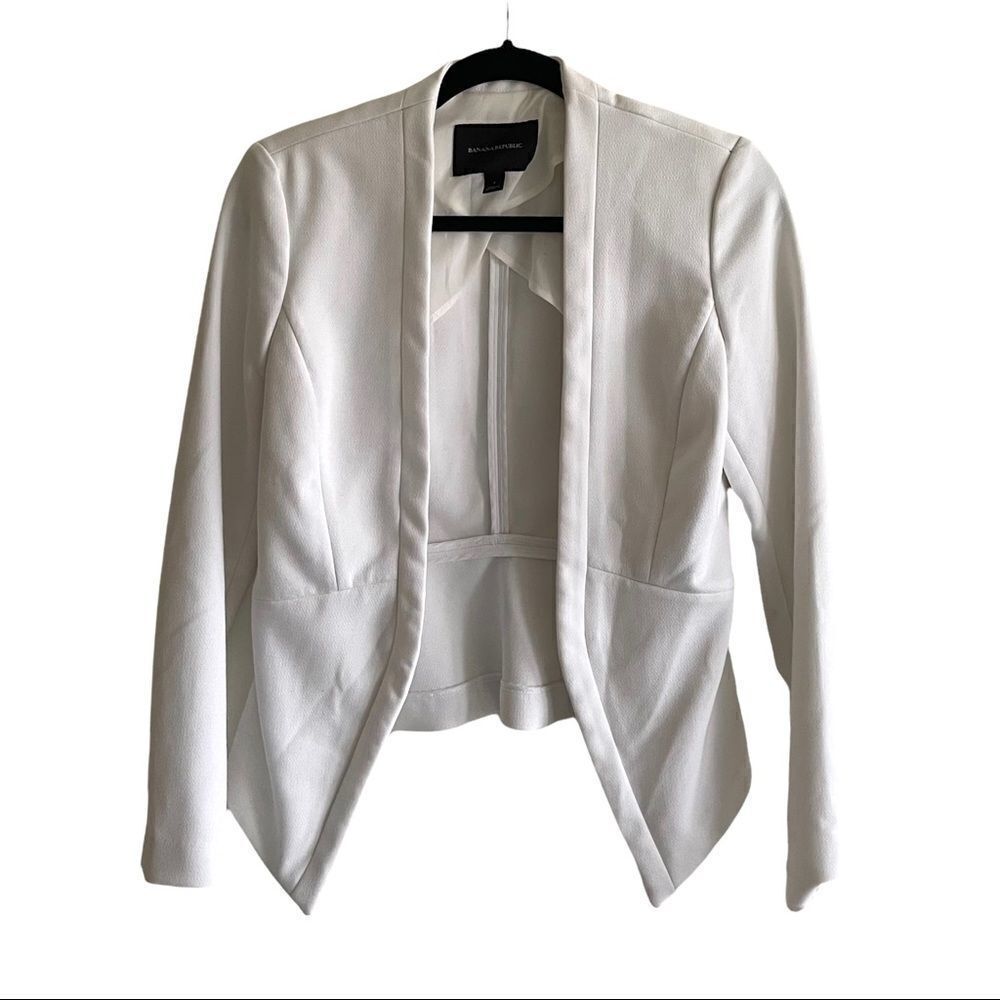 š
ŗBANANA REPUBLIC Open Structured Blazer White 4